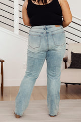 Judy Blue Miranda Plaid Cuff Vintage Straight Jeans