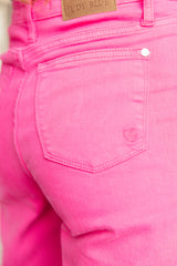 Judy Blue Garment Dyed Straight Jeans in Hot Pink