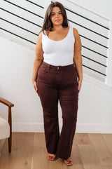 Judy Blue Sienna Control Top Flare Jeans in Espresso