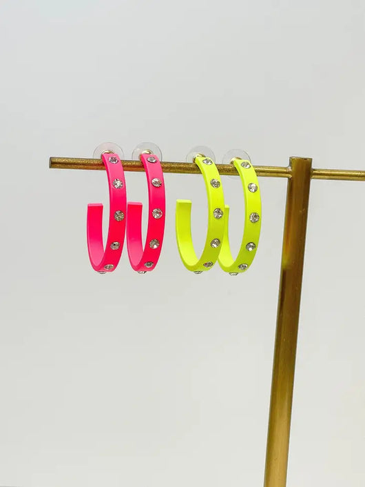 PREORDER: Neon Studded Earrings in Two Colors