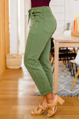 Judy Blue Double Cuff Joggers in Green