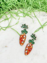 PREORDER: Easter Carrot Beaded Dangle Earrings