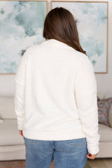 Expecting Snow Mock Neck Boucle Sweater