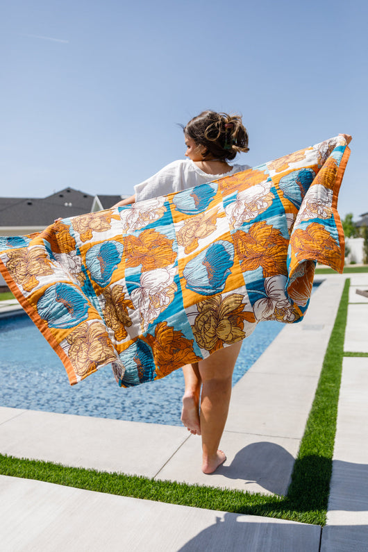PREORDER: Luxury Beach Towel in Block Floral