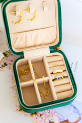 Kept and Carried Velvet Jewlery Box in Green