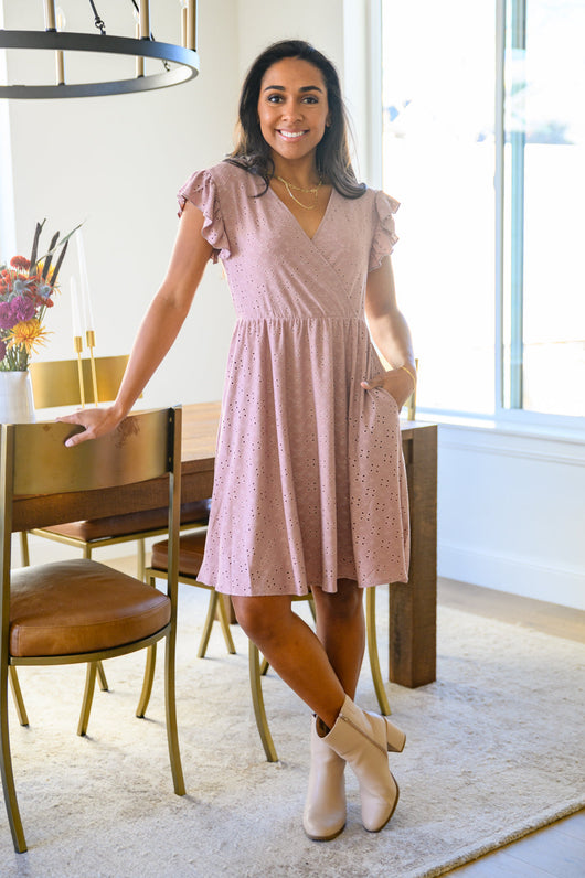 PREORDER: Rebecca Ruffle Eyelet Dress in Seven Colors