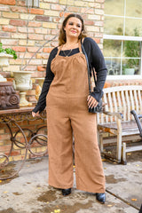 More Than Friends Corduroy Jumpsuit In Camel