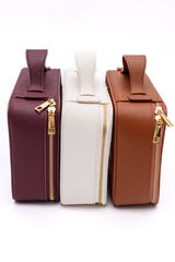 PU Leather Travel Cosmetic Case in Cream