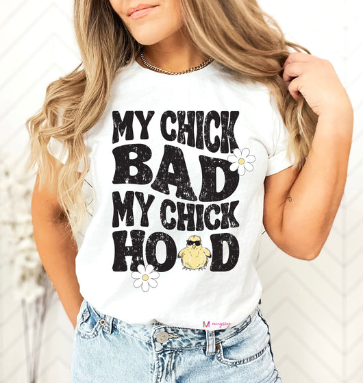 PREORDER: My Chick Bad Graphic Shirt in White