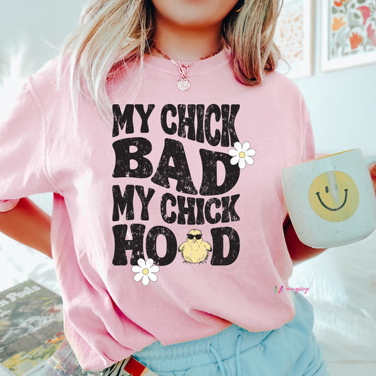 PREORDER: My Chick Bad Graphic Shirt in Pink